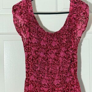 Free People Ultraviolet Burgundy Open Back Maxi Dress, Size L